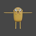 Yellow Cartoon Character With Big Eyes Open Arms And Simple Limbs