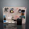 Professional Computer Control Panel With Multiple Knobs Buttons Indicator Lights And Slots 3d model