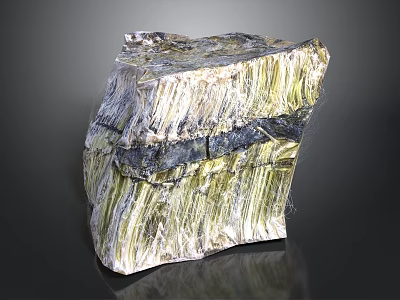 Wooden Stone Decorative Block With Natural Layered Textures For Interior Design 3d model