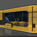 Suzuki 2023 Exhibition Booth With Yellow Design Tables Chairs And Starry Background