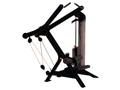 Black Multifunctional Fitness Equipment For Home Gym With Pulley System And Cable Attachments 3d model
