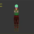 3D Sci Fi Character With Transparent Mechanical Torso Blue Glowing Interior Brown Pants And Boots