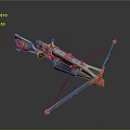 Detailed Ornate Medieval Crossbow With Intricate Mechanical Structure And Metallic Finish