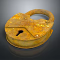 Rusty Old Metal Padlock Essential Hardware Tool With Classic Design For Security