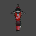 Black and Red Motorcycle With Modern Sleek Body Design Sporty Seat And Alloy Wheels