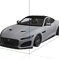 White Jaguar Sports Car With Modern Sleek Exterior In Gray Indoor Space