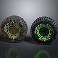 Off Road Tires Clean And Dirty Comparison 3d model