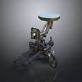 Mechanical Automatic Weapon With Multiple Barrels Circular Top Device And Metal Structure