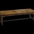 Rustic Solid Wood Rectangular Table With Classic Design And Sturdy Legs