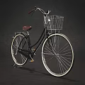 Vintage Black Bicycle With Maroon Seat Wire Basket And White Wall Tires