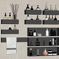 Stylish Bathroom Wall Mounted Shelves With Multi Tiered Storage For Toiletries And Towel