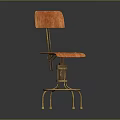Stylish Orange Bar Stool With Velvet Upholstery And Brass Metal Frame