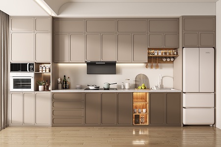 modern cabinet cream kitchen 3d model