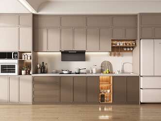 modern cabinet cream kitchen 3d model