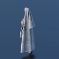 Stylish Gray Long Coat With Lapel And Pockets On Dark Blue Background