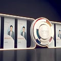 Modern Person Display Boards With Circular PULSE Logo And Lighting Effect