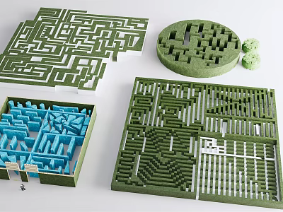 Creative Maze Playground Equipment With Various Shapes Colorful Structures And Fun Designs 3d model