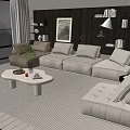 Modern sofa coffee table combination 3d model
