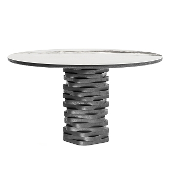 Modern Dining Table Round Dining Table 3d model