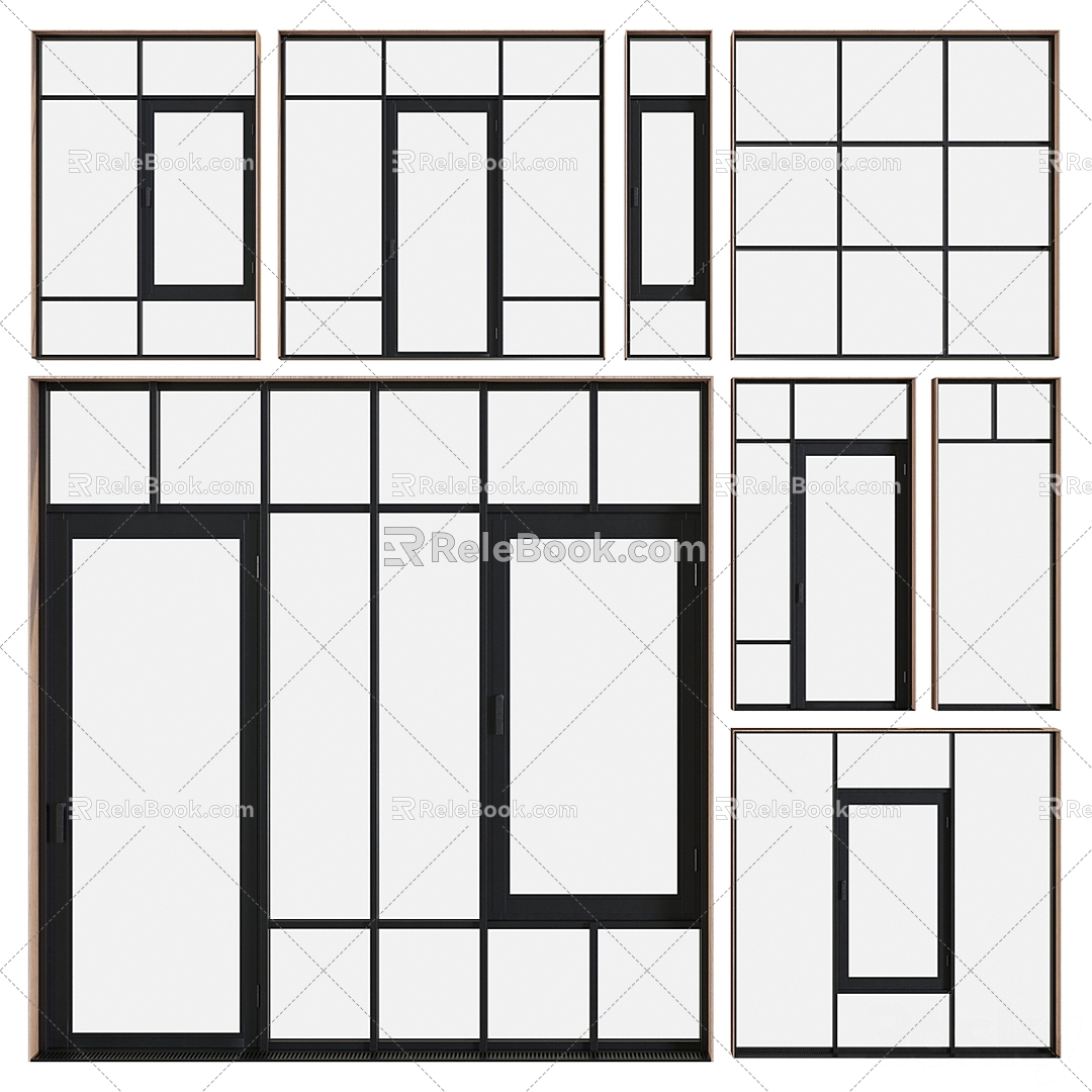 aluminum alloy glass window 3d model