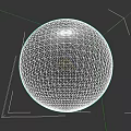 Blue Planetary Sphere With Surface Stripes In Cosmic Space Exploration