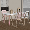 Modern children's table and chair combination 3d model