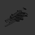 Four Black Tactical Rifles With Long Barrels Scopes And Magazines
