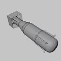 Black Cylindrical Military Weapon Featuring Square Connection And Metal Components 3d model