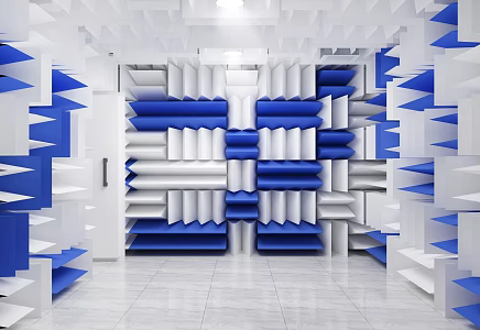 Acoustic test equipment for sound absorption in modern industrial anechoic chambers 3d model
