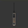 Vintage Portable Computer With Long Antenna Beige Casing Black Screen And Reflection On Dark Background 3d model