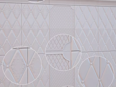 Ornate Wall Surface Design With Intricate Patterns Embossed Details Diamond Textures And Panel Sections 3d model