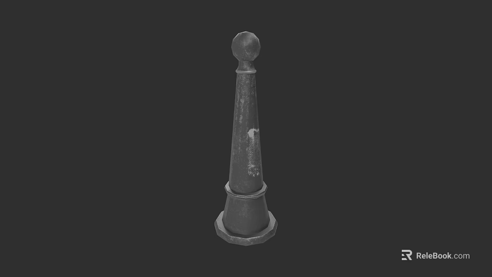 Minimalist Metal Stool With Round Top Conical Body And Solid Base 3d model 