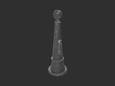Minimalist Metal Stool With Round Top Conical Body And Solid Base 3d model