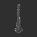 Minimalist Metal Stool With Round Top Conical Body And Solid Base