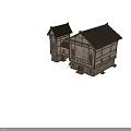 Traditional Ancient Architecture With Wooden Structure Tile Roof Carved Windows And Interior Details