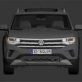 Silver SUV With Black Roof Front Grille Design And Alloy Wheels