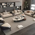 Modern Living Room Sofa And Coffee Table Set With Marble Top And Accent Chairs