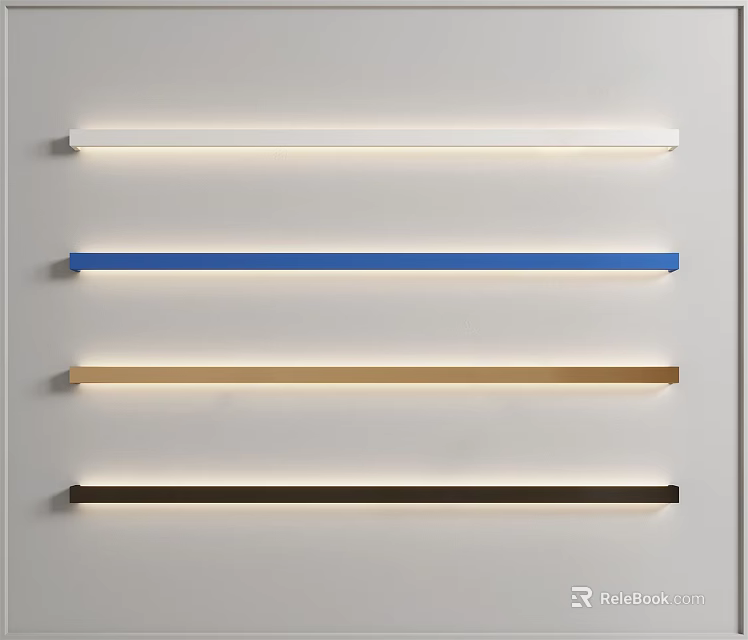 Modern LED Wall Lamps With Various Colors And Slim Design For Home Decoration 3d model 