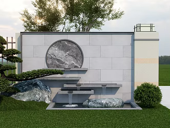 Water landscape wall 3d model