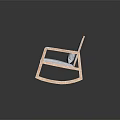 Comfortable Modern Wooden Rocking Chair With Light Gray Cushion And Armrest Design