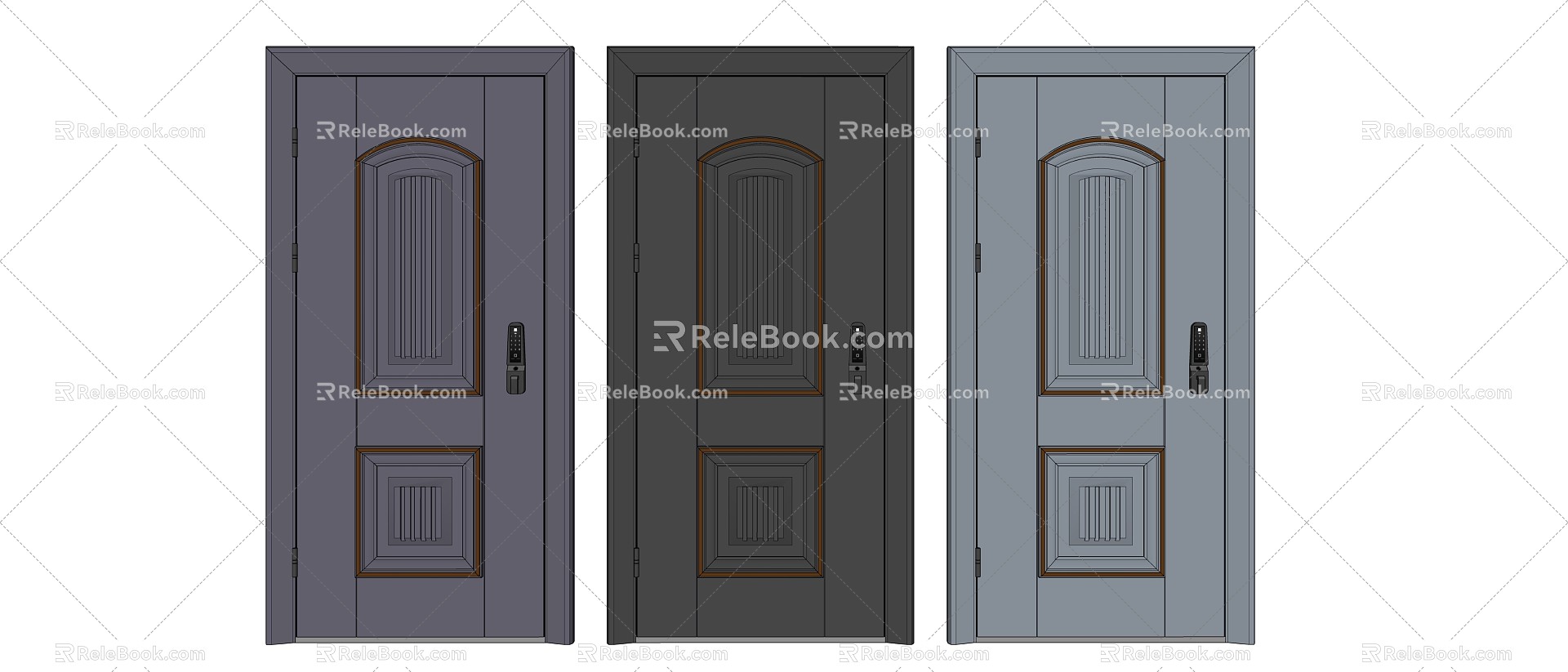 Modern security door security door entry door 3d model