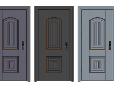 Security Door With Decorative Panel Design And Multiple Color Options For Home Safety 3d model