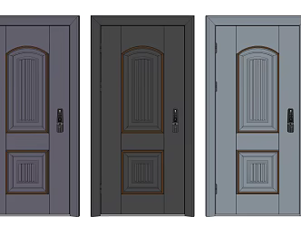 Modern security door security door entry door 3d model