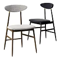 Modern Accent Chairs with Light Gray and Dark Gray Upholstered Seats and Wooden Legs