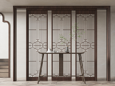 New Chinese style end view table partition screen model