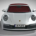 White Convertible Sports Car With Red Soft Top And Modern Exterior Design