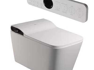 Sleek Modern White Toilet Design With Smart Control Panel And Clean Contemporary Features 3d model