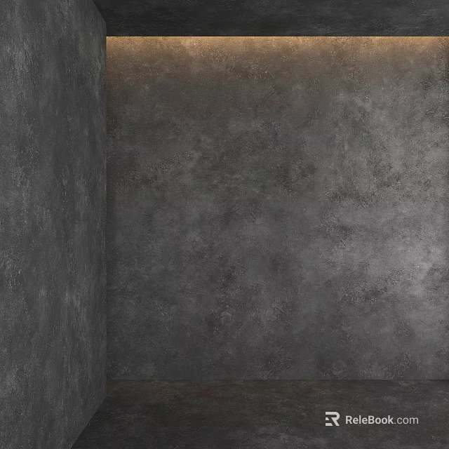 Gray Textured Concrete Wall as Structural Component in Interior Corner 3d model 