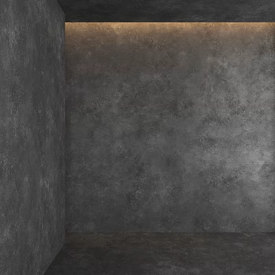 Gray Textured Concrete Wall as Structural Component in Interior Corner 3d model