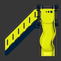 Outdoor Playground Equipment With Yellow Slide And Blue Stairs For Kids
